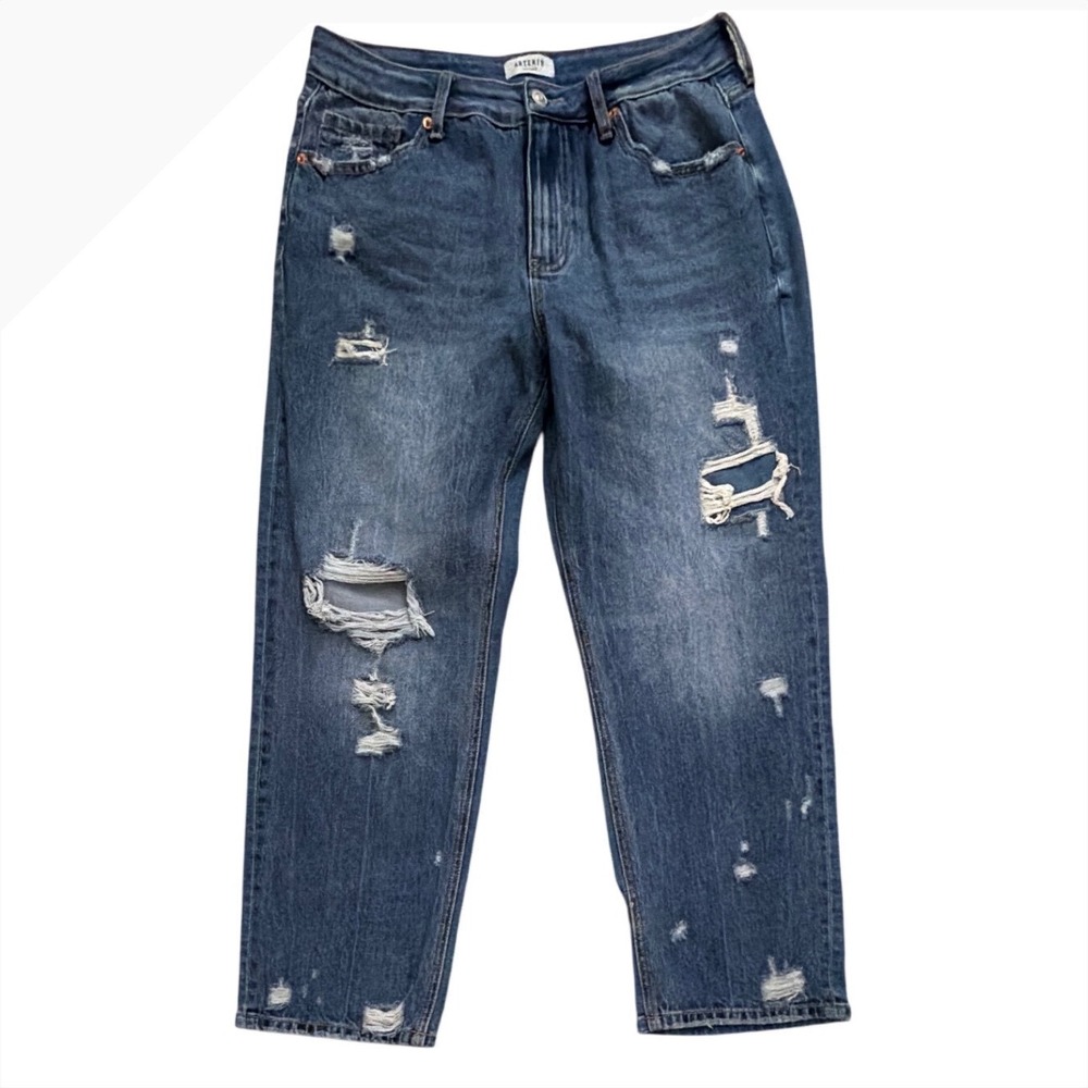 Artemis Vintage Distressed Boyfriend Jeans Medium Wash Blue Size‎ 11/29
